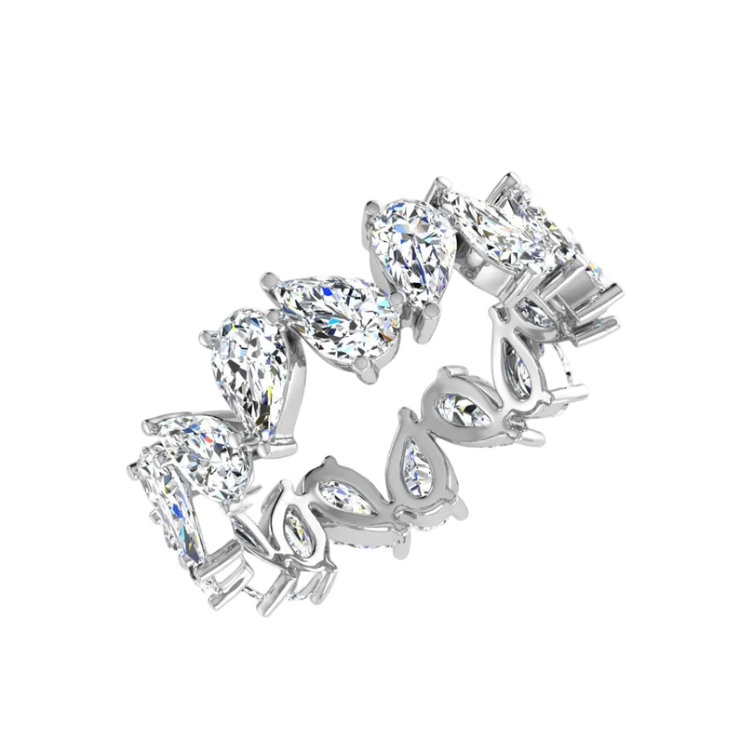 Alliance Aline diamants synthétiques poires 3.05 carats or blanc