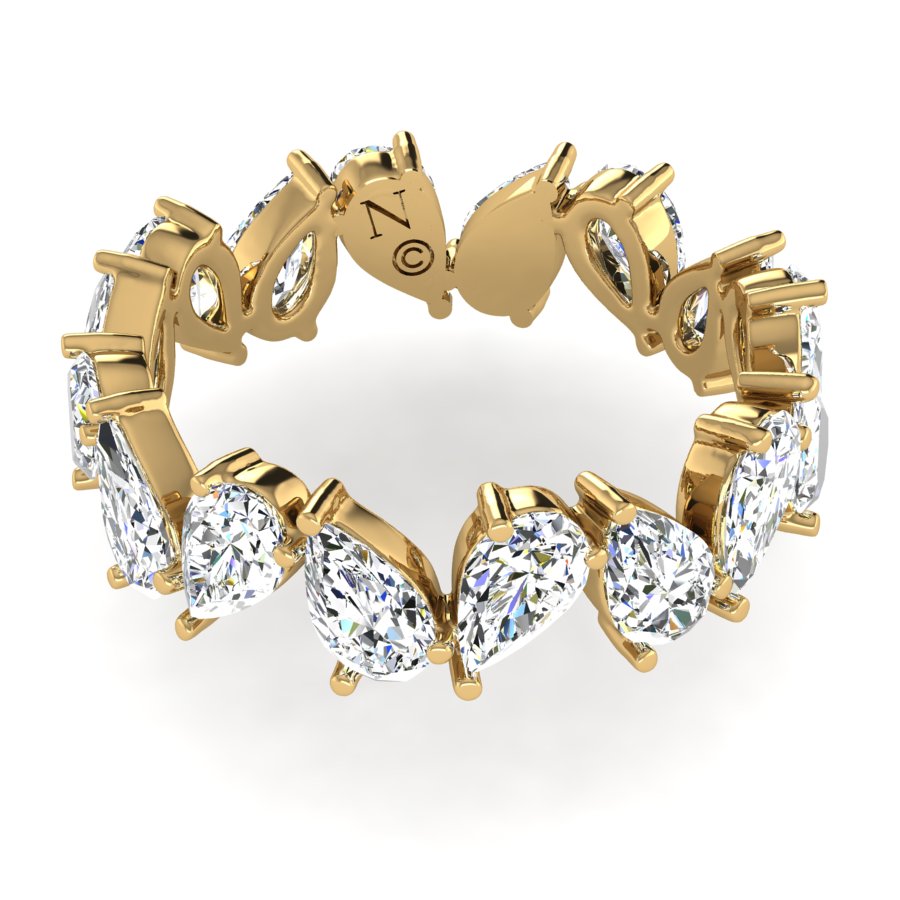 Alliance diamants synthétiques poires 3.05 carats or jaune Aline