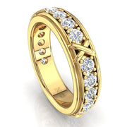 Alliance Anna diamants naturels ronds 2.16 carats or jaune