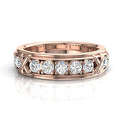 Alliance diamants naturels ronds 3.20 carats or rose Anna