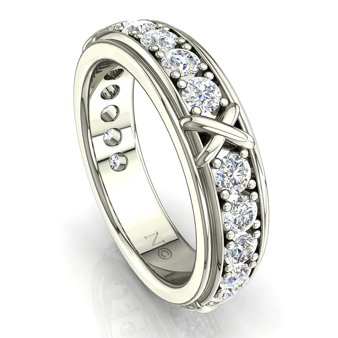 Alliance diamants ronds 3.20 carats or blanc Anna