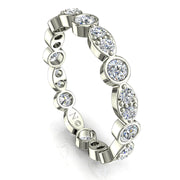 Alliance diamants naturels ronds 1.00 carat or blanc Claudia