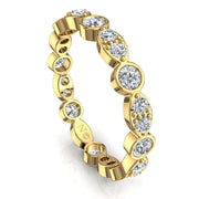 Alliance diamants naturels ronds 1.00 carat or jaune Claudia