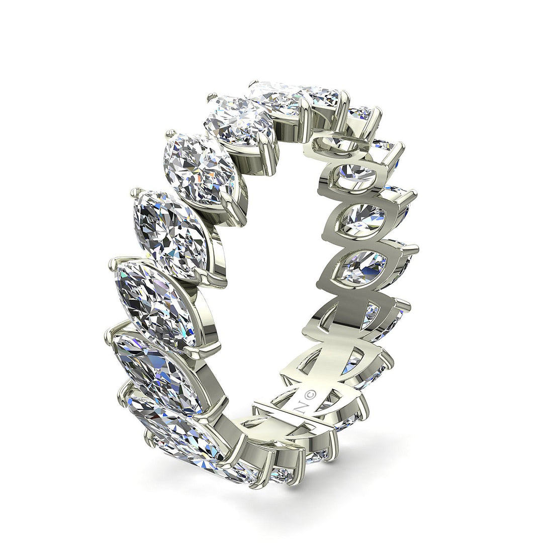 Alliance diamants marquises 3.60 carats or blanc Silvia