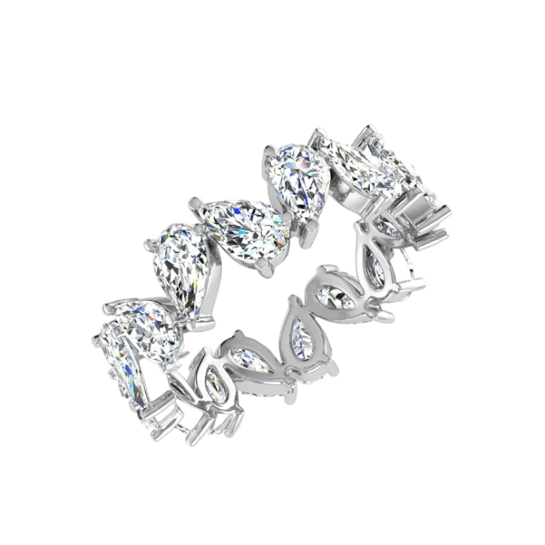 Alliance Aline diamants naturels poires 3.00 carats or blanc