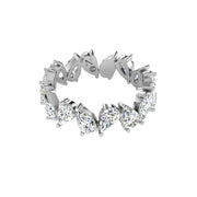 Alliance Aline diamants naturels poires 3.00 carats or blanc
