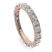 Alliance Lucia diamants naturels princesses 2.00 carat or rose