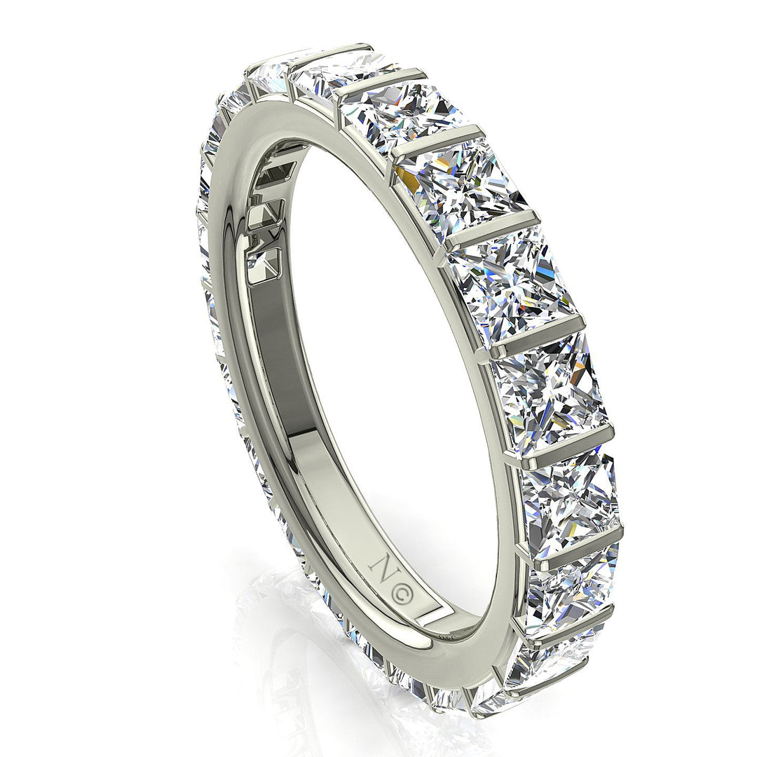 Alliance diamants naturels princesses 3.00 carats or blanc Lucia