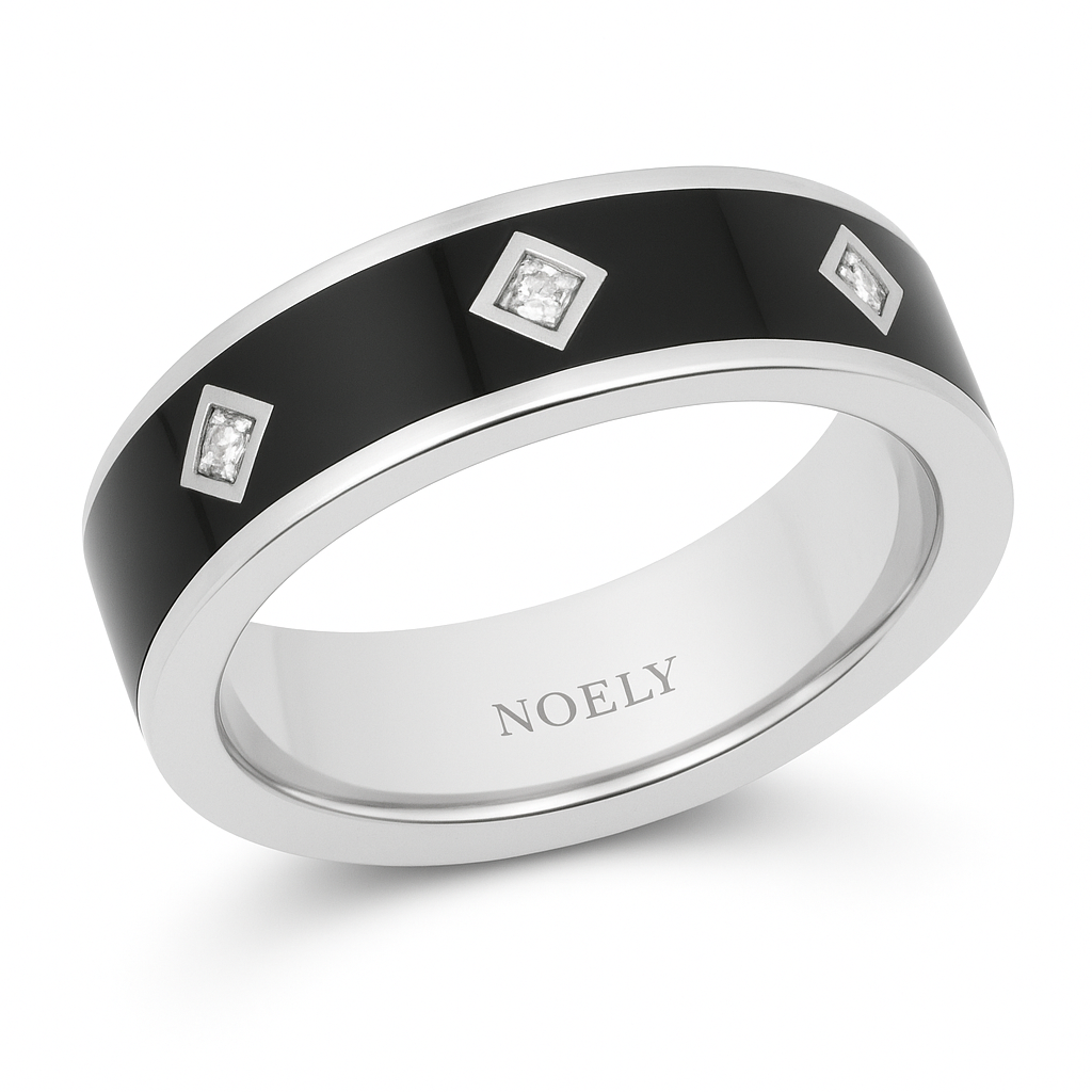 Alliance Leone diamants naturels ronds 0.06 carat or blanc 14 carats