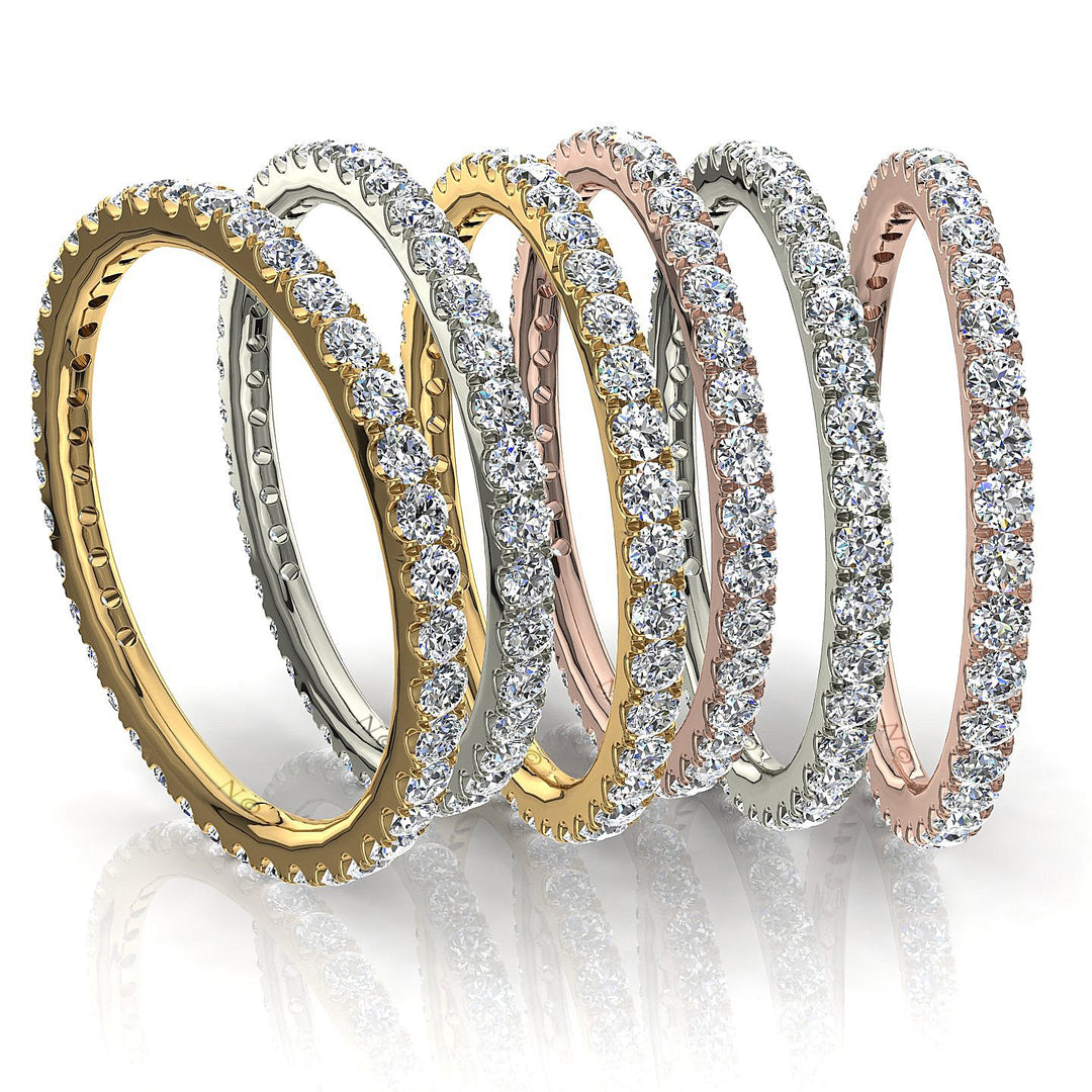 Alliance diamants naturels ronds 0.50 carat or blanc Gabriela