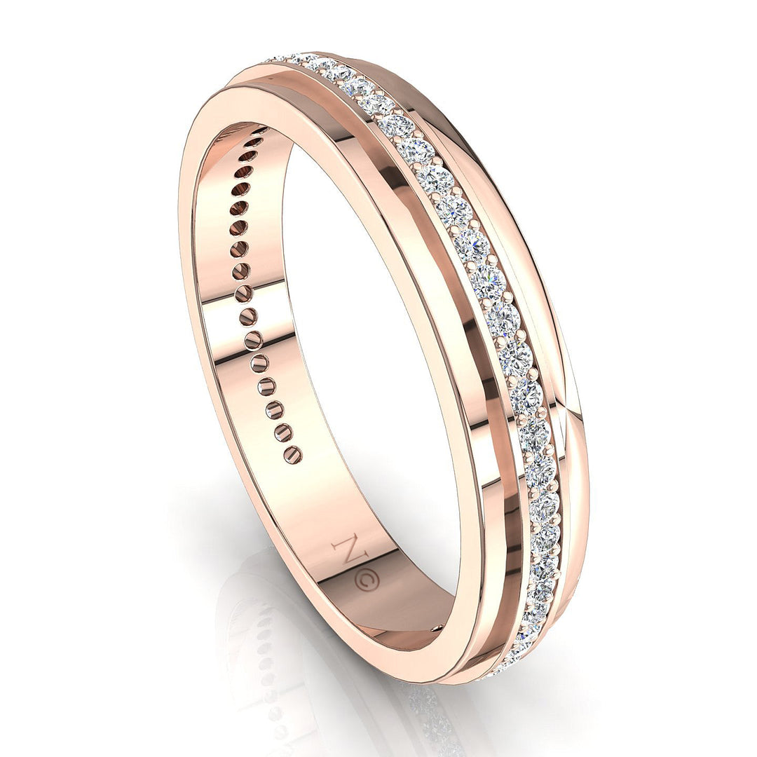 Alliance Federica diamants naturels ronds 2.00 carat or rose