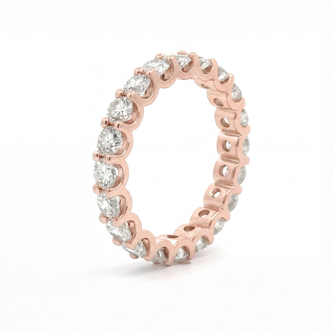 Alliance diamants naturels ronds 2.80 carats or rose 14 carats Stefania