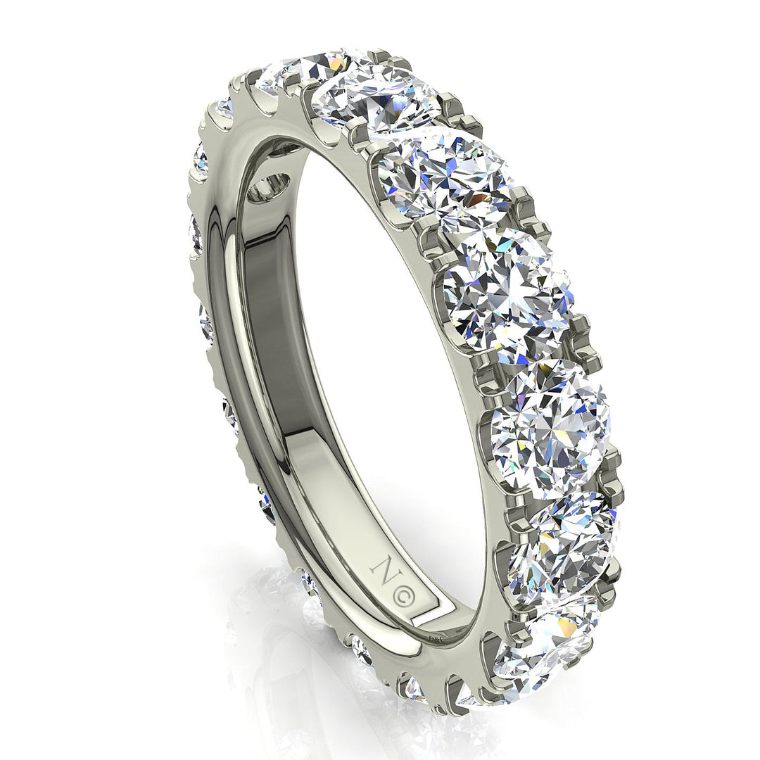 Alliance diamants naturels ronds 3.00 carats or blanc Gabriela