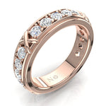 Charger l&#39;image dans la visionneuse de la galerie, Alliance diamants ronds 1.60 carat or rose Anna
