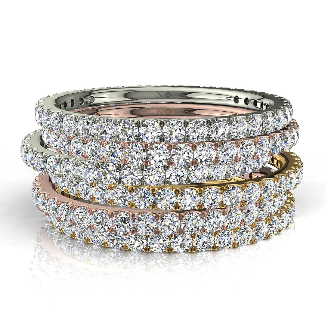 Alliance diamants naturels ronds 0.50 carat or jaune Gabriela