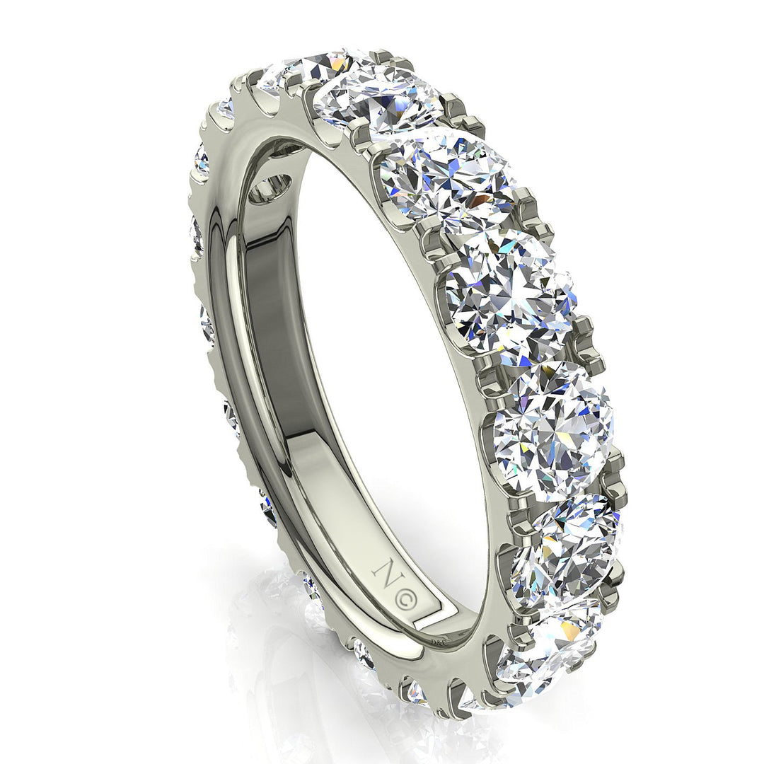 Alliance diamants ronds 3.00 carats or blanc Gabriela