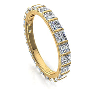 Alliance diamants princesses 2.00 carat or jaune Lucia