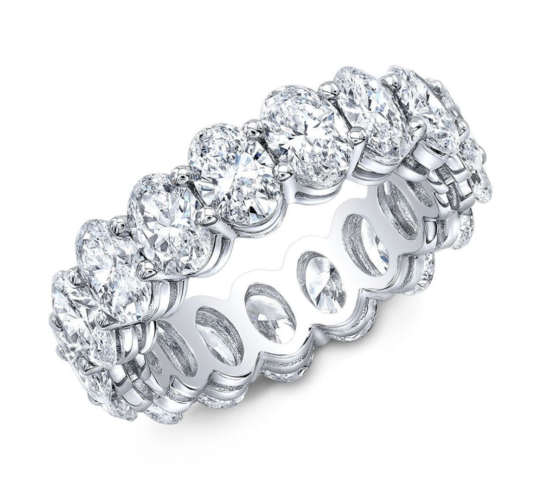 Alliance diamants naturels ovales 5.70 carats or blanc Romy