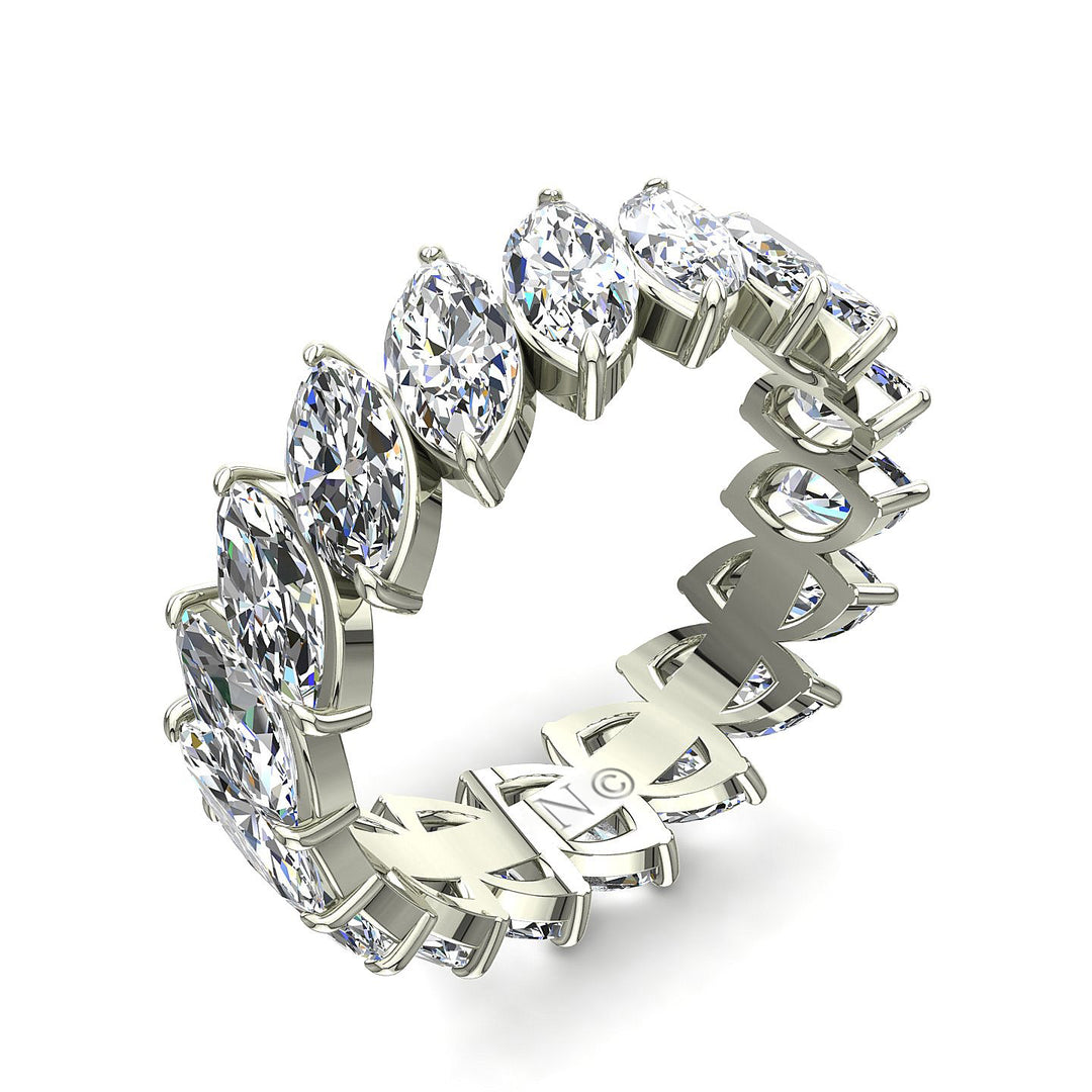 Alliance Silvia diamants marquises 3.60 carats or blanc