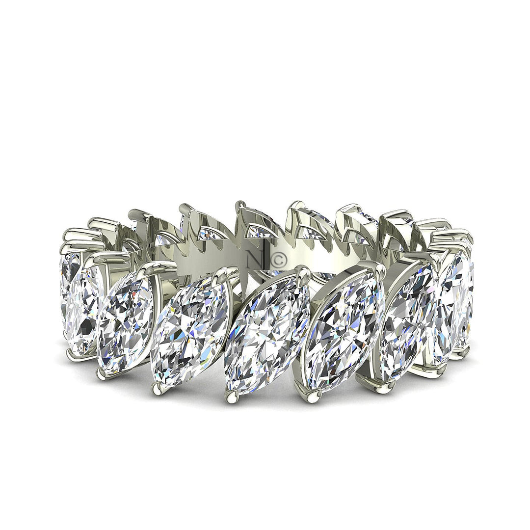 Alliance Silvia diamants naturels marquises 3.60 carats or blanc