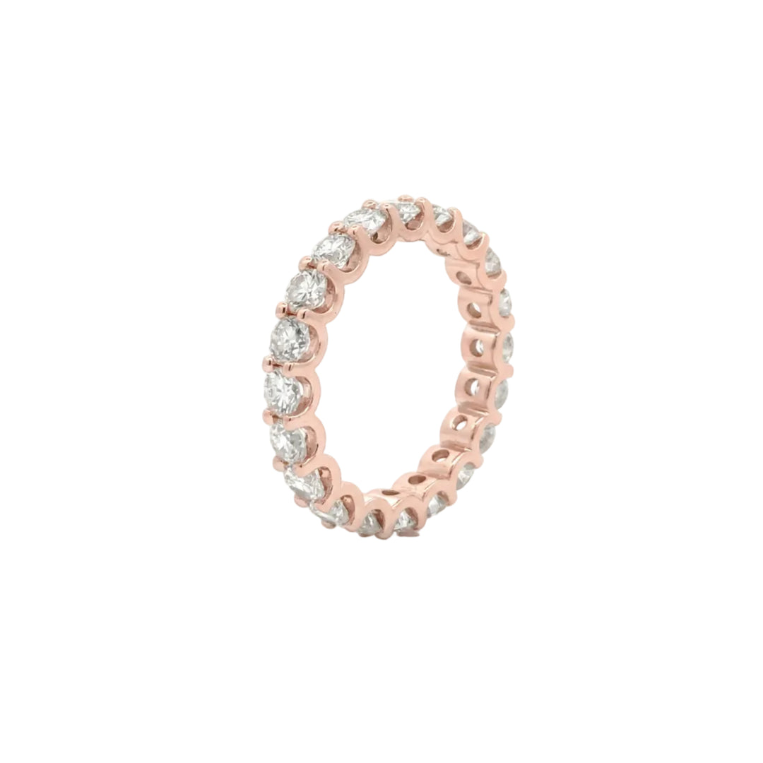 Alliance diamants naturels ronds 2.80 carats or rose 14 carats Stefania