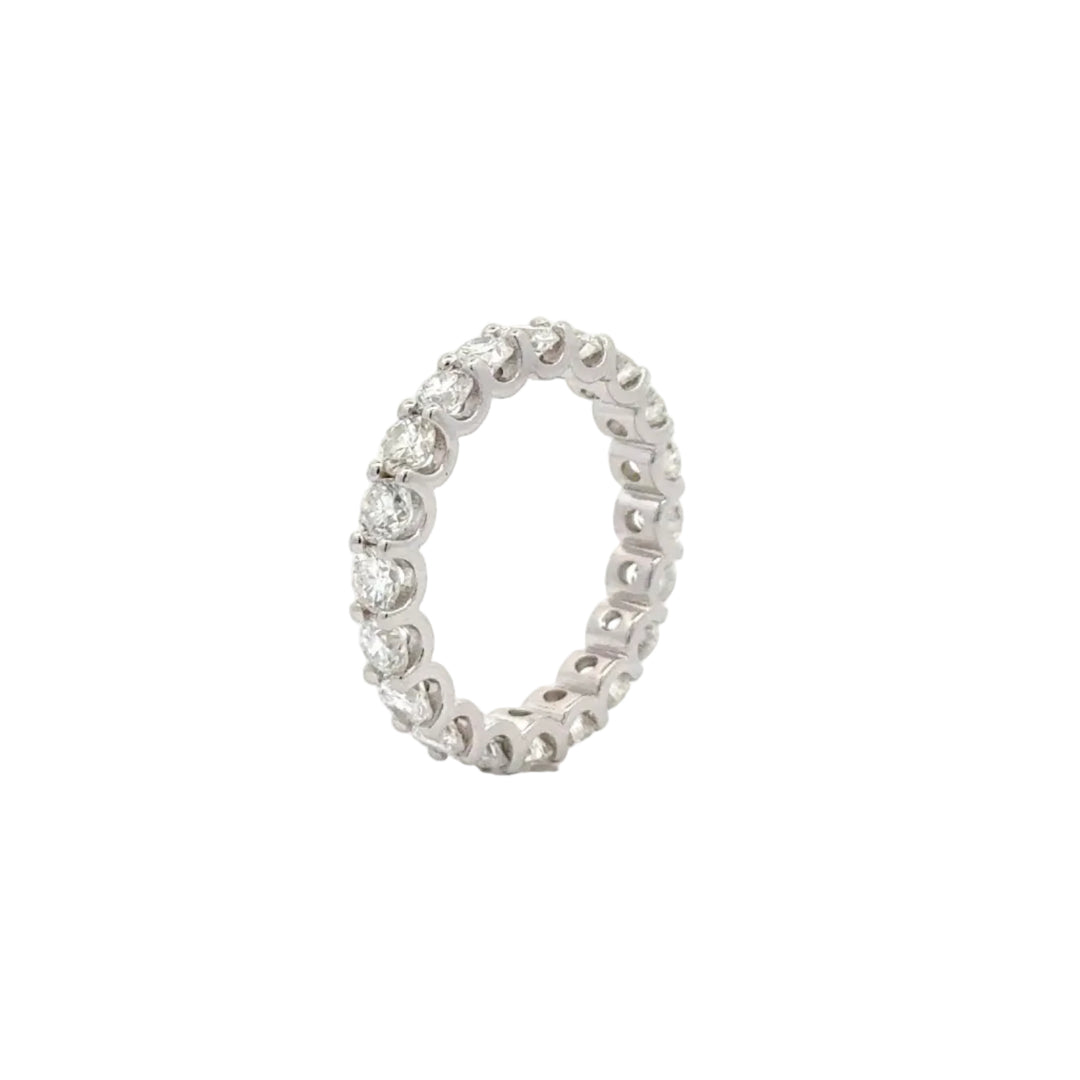 Alliance diamants synthétiques ronds 2.80 carats or blanc 14 carats Stefania