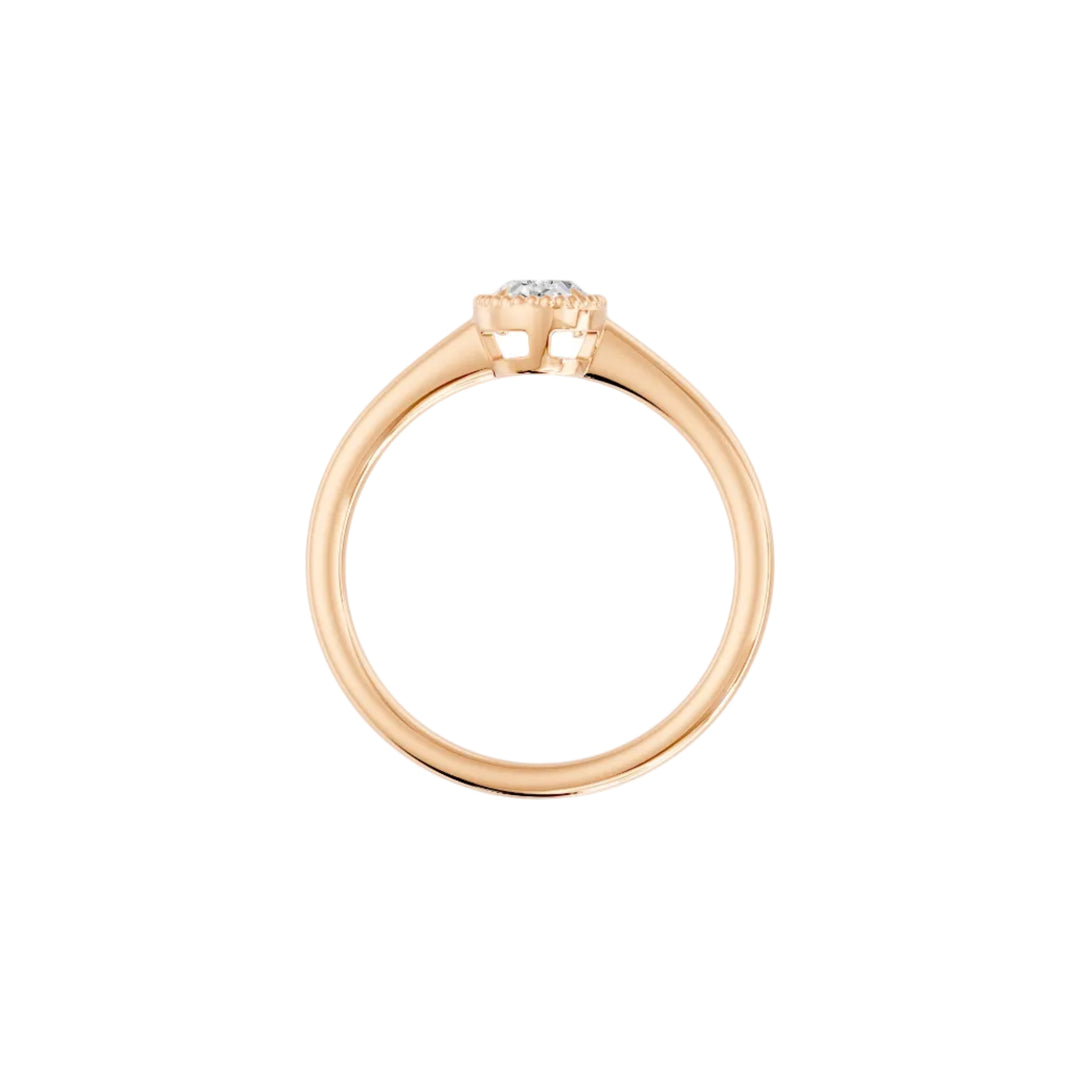 Bague Alba solitaire diamant naturel ovale 0.50 carat or rose 