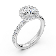 Solitaire Arabella bague diamant rond 2.45 carats or blanc 14 carats