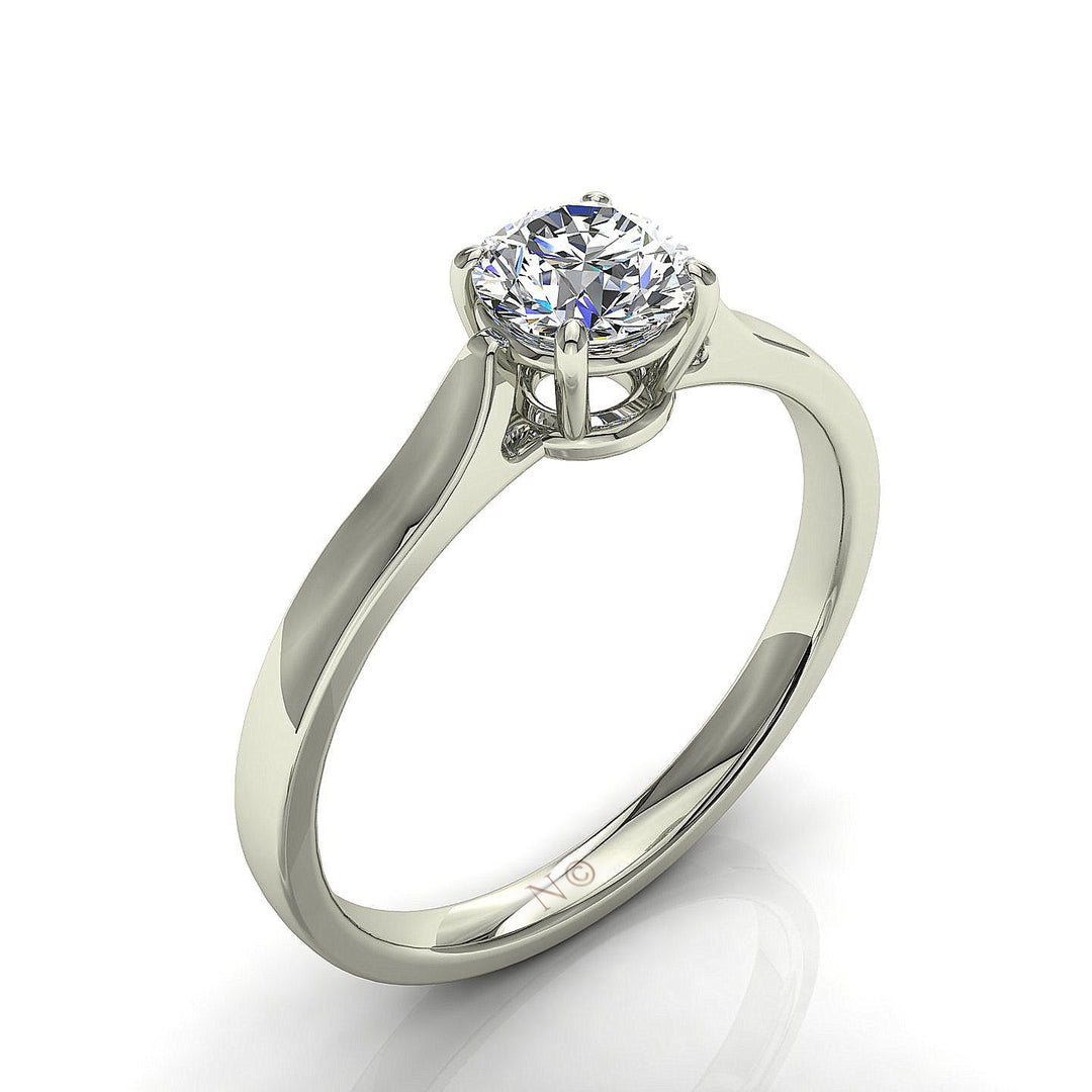 Solitaire diamant naturel rond Camilla 0.50 carat or blanc