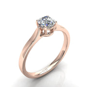 Bague Camilla solitaire diamant naturel rond 0.50 carat or rose