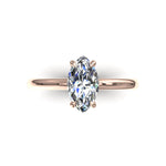 Charger l&#39;image dans la visionneuse de la galerie, Bague de fiançailles diamant naturel marquise et diamants naturels ronds 1.07 carat or rose Chloé
