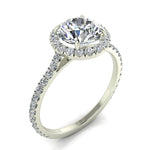 Load image into Gallery viewer, Bague de mariage diamant rond 3.70 carats or blanc Clarissa
