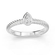 Solitaire bague diamant naturel poire 0.20 carat or blanc Ornella