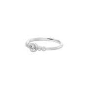 Bague de mariage diamant naturel rond 0.33 carat or blanc 14 carats Loretta