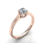 Load image into Gallery viewer, Bague de mariage diamant rond 0.50 carat or rose Camilla
