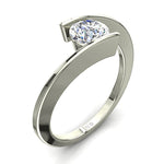 Load image into Gallery viewer, Bague de mariage diamant naturel rond 0.60 carat or blanc Francesca