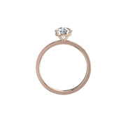 Bague diamant synthétique rond 0.70 carat or rose 14 carats Ely