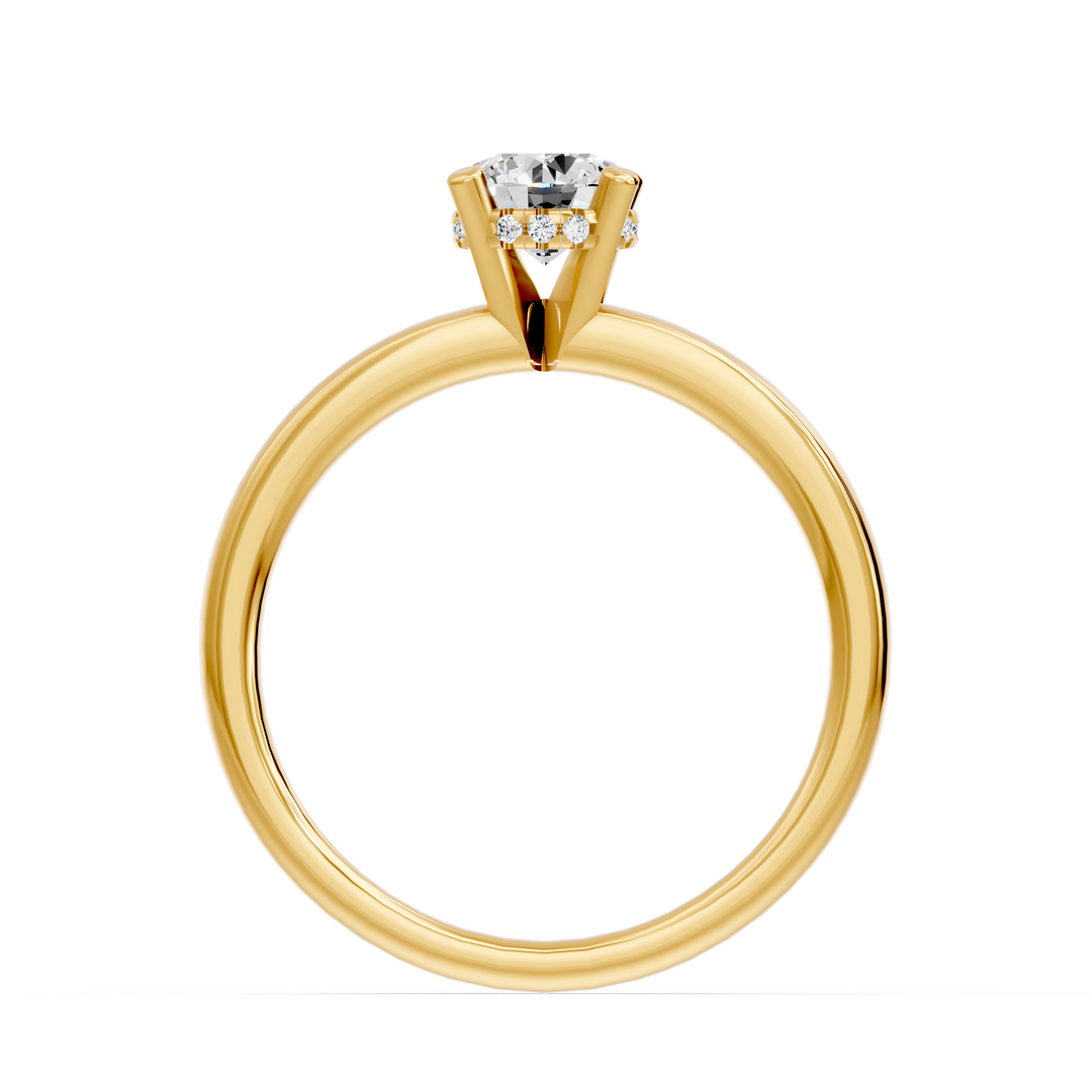 Bague diamant rond 0.74 carat or jaune 14 carats Lia