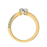 Bague de fiançailles 0.75 carat or jaune diamant synthétique rond Bianca