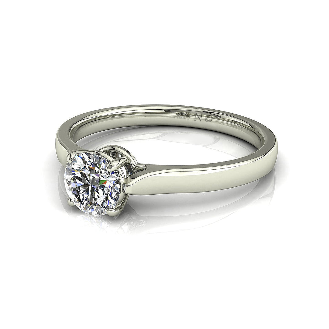 Bague diamant rond 0.80 carat or blanc Camilla