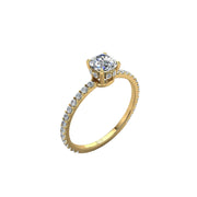 Solitaire bague diamant naturel rond 0,80 carat or jaune Sofia