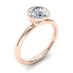 Load image into Gallery viewer, Bague de fiançailles 1.00 carat or rose diamant rond Barbara
