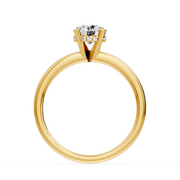 Bague de fiançailles 1.04 carat or jaune 14 carats diamant naturel rond Olimpia