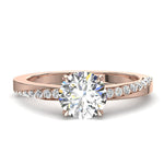 Load image into Gallery viewer, Bague de mariage diamant rond 1.15 carat or rose Bianca
