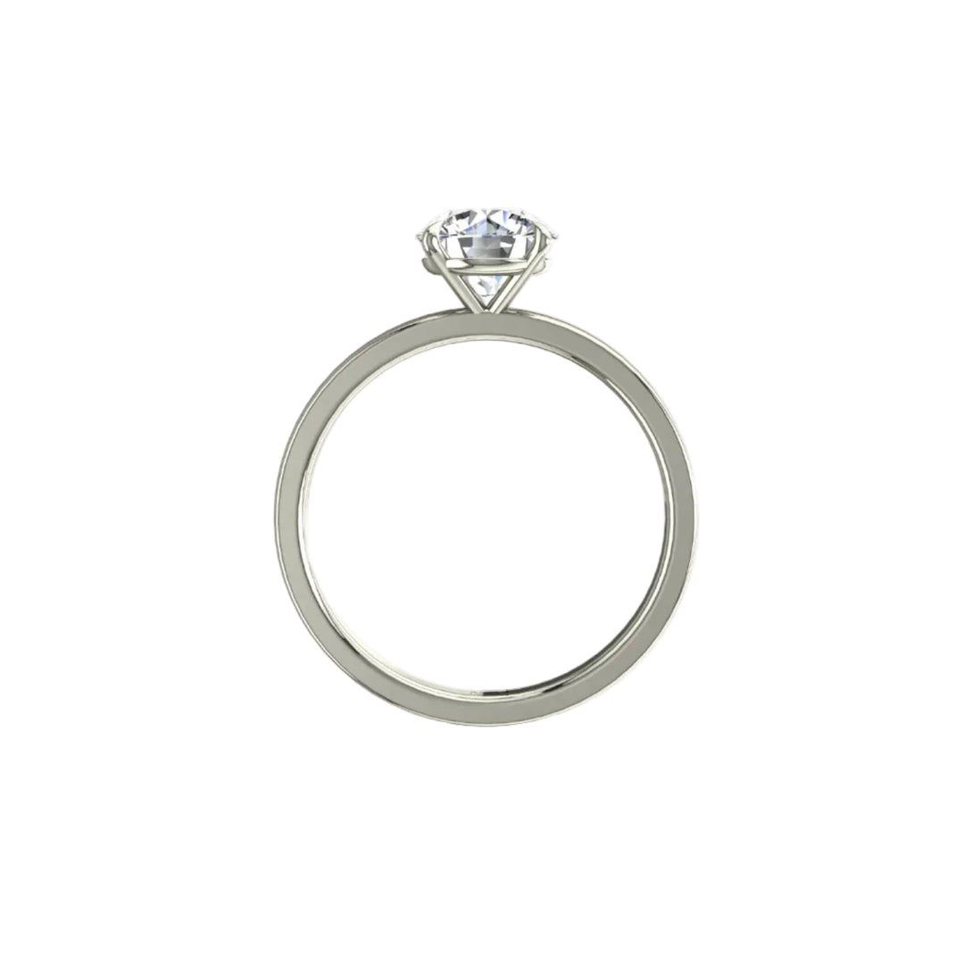 Bague diamant naturel rond 1.20 carat or blanc 14 carats Ely