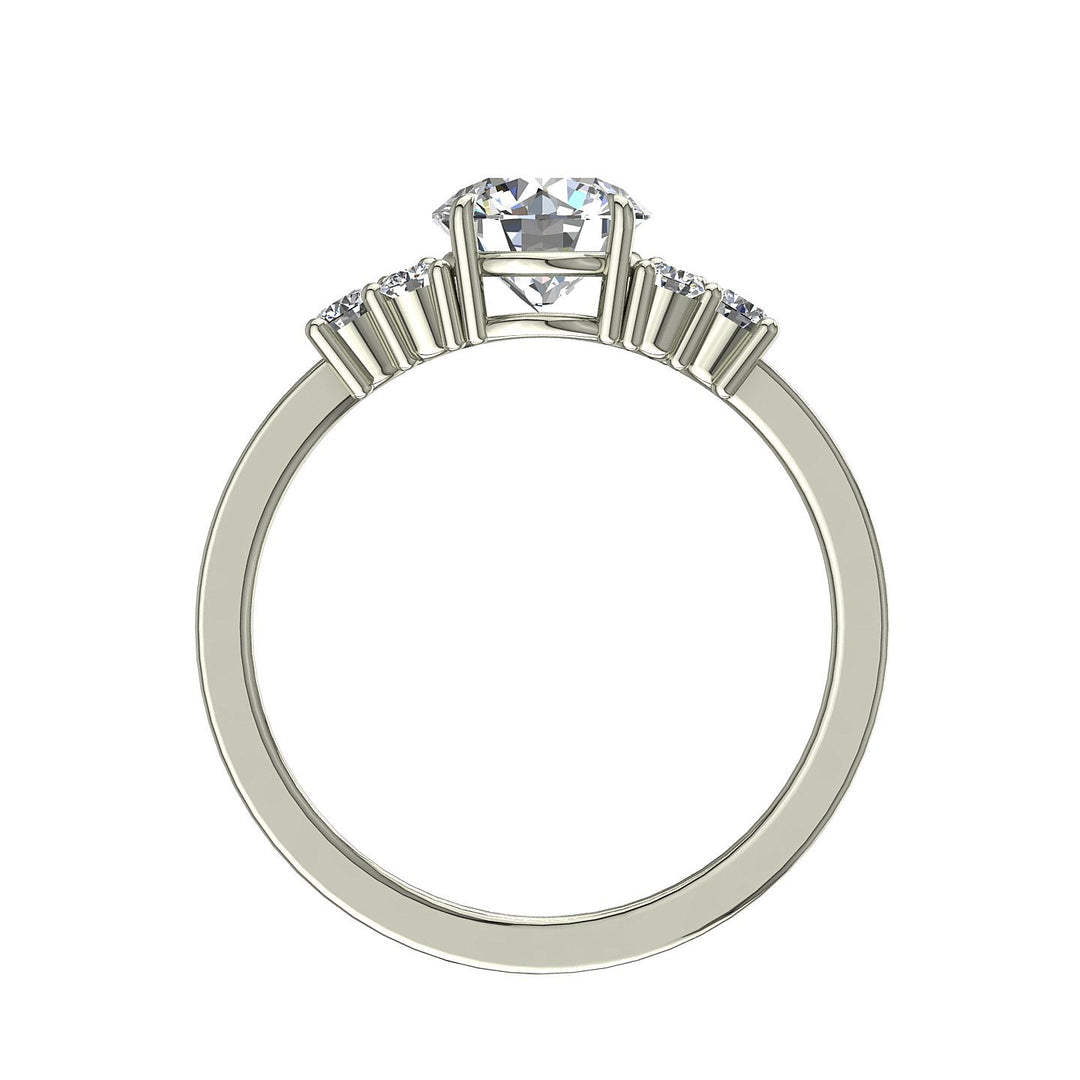 Bague de fiançailles diamant rond 1.25 carat or blanc Valentina