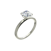Bague de fiançailles 1.50 carat or blanc 14 carats diamant synthétique rond Ely
