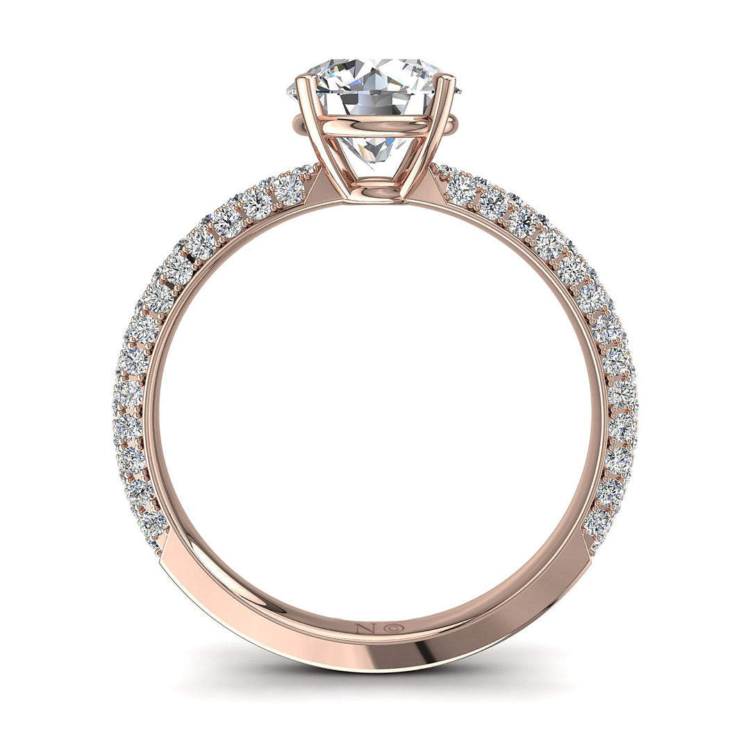 Solitaire diamant naturel rond Patrizia 1.55 carat or rose