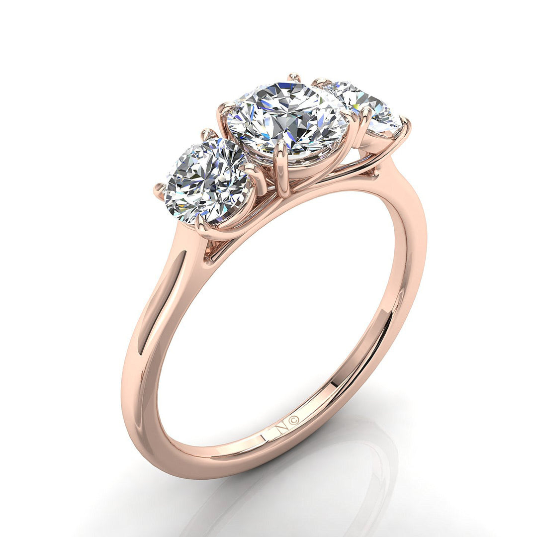 Bague diamant naturel rond 1.80 carat or rose Maria