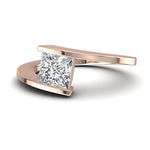 Load image into Gallery viewer, Solitaire diamant princesse Francesca 2.00 carat or rose
